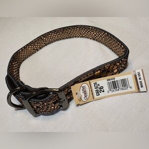 Omni Pet Collar Adjustable Leather Bronze/Black 26”